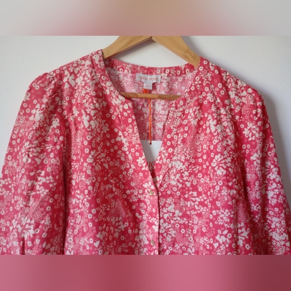 Knox Rose Coral Floral Top Size Medium NWT - Picture 4 of 10